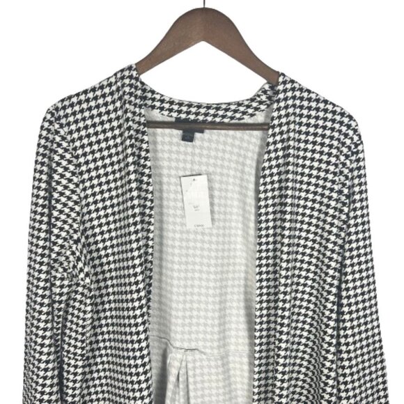 J Jill Womens‎ Wearever Top Open Cardigan Houndstooth Career Size Medium Petite - Picture 2 of 8